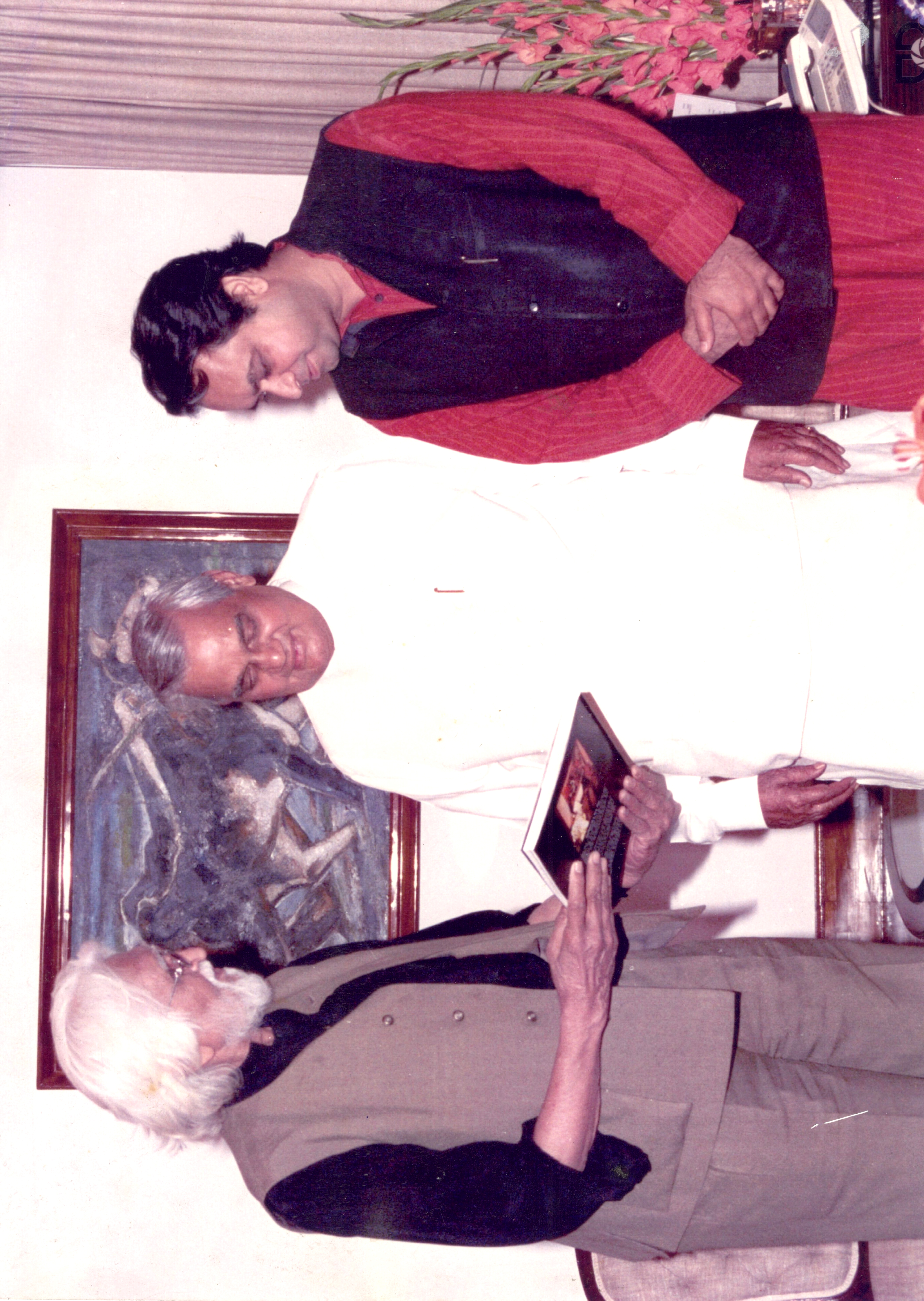 M.F Husain and Sanjeev Bhargava with the former Prime Minister Shri Atal Bihari Vajpayee.
